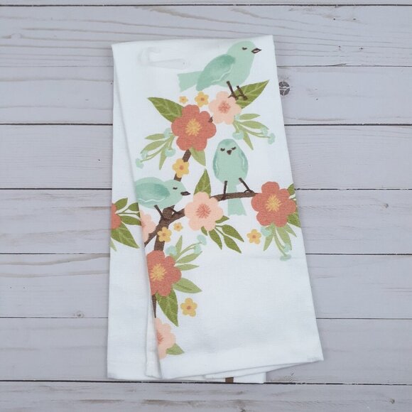 Kitchen Towel Birds Floral Flowers Dual Purpose - Picture 3 of 3